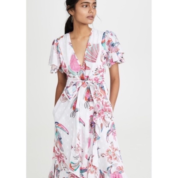 Banjanan Cotton Wrap Effect Palak Dress sz M